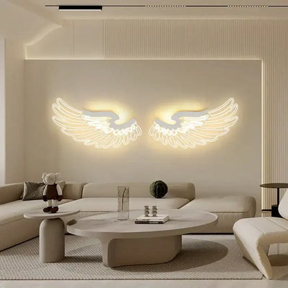 Purple & red-orange angel wings rgb led wall lamp bedroom decor