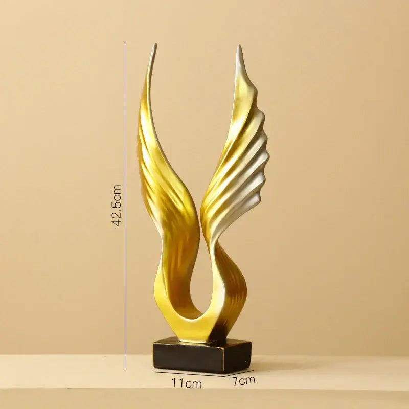 Modern gold & silver angel wings sculpture living room decor artware
