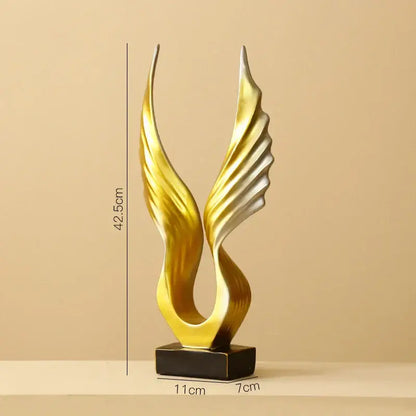 Modern gold & silver angel wings sculpture living room decor artware