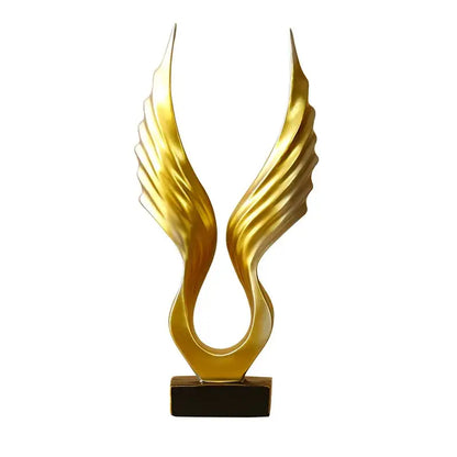 Modern gold & silver angel wings sculpture living room decor artware