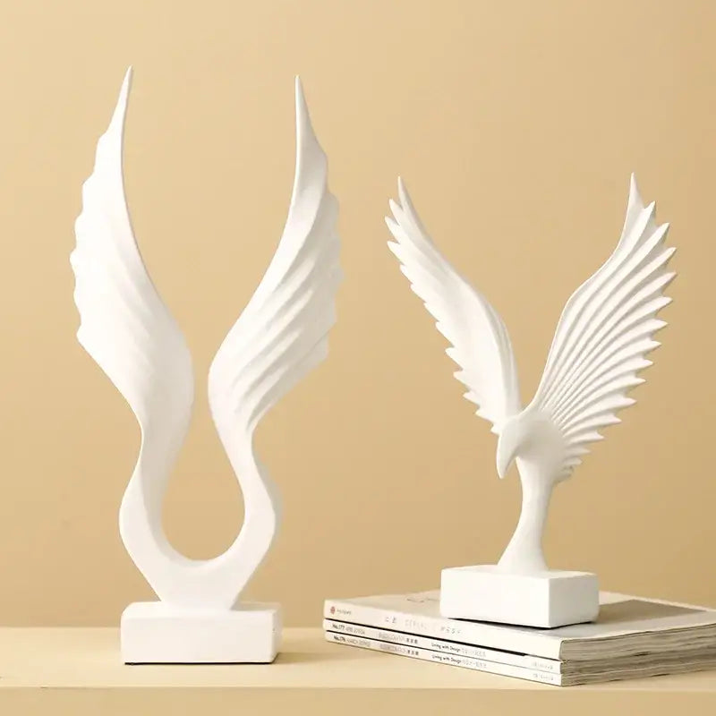 Modern gold & silver angel wings sculpture living room decor artware