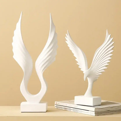 Modern gold & silver angel wings sculpture living room decor artware