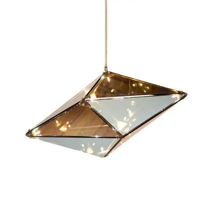 Angular diamond glass chandelier dining room pendant light