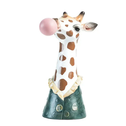 Whimsical black & white zebra animal bust succulent vase living room