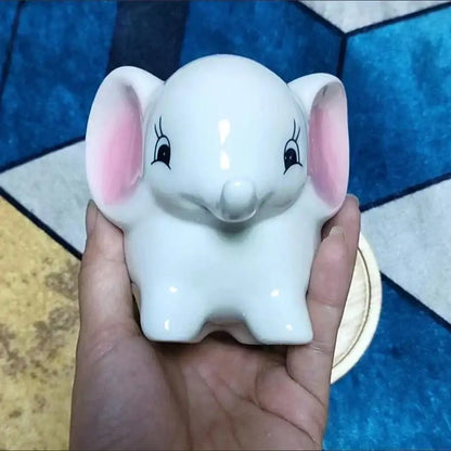 White & pink animal cartoon ceramic flowerpot nursery decor