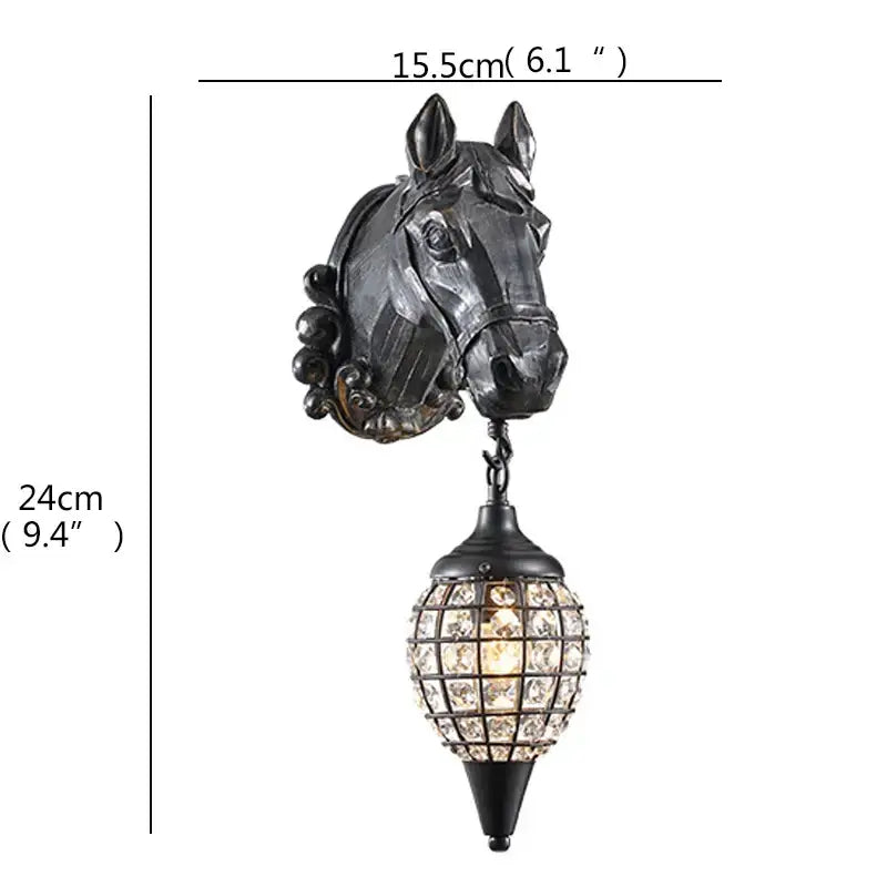 Modern gold animal led wall lights bedroom crystal globe sconce