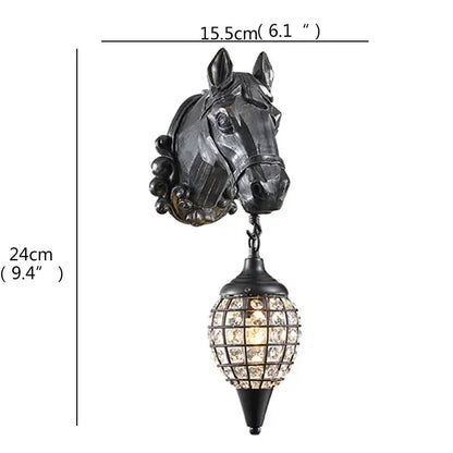 Modern gold animal led wall lights bedroom crystal globe sconce
