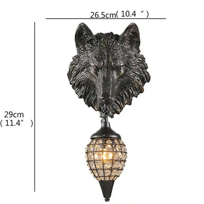 Modern gold animal led wall lights bedroom crystal globe sconce