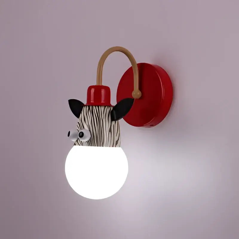Whimsical green & beige animal led ceiling light bedroom lamp