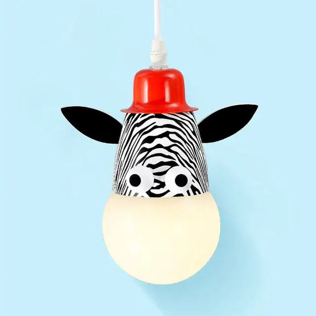 Whimsical green & beige animal led ceiling light bedroom lamp