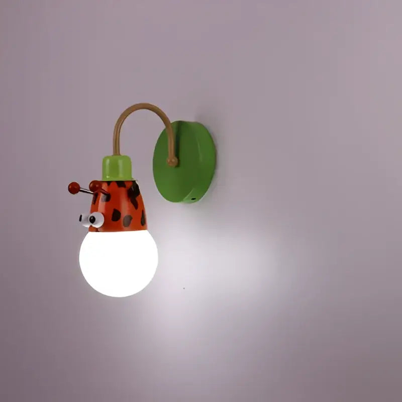 Whimsical green & beige animal led ceiling light bedroom lamp