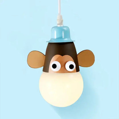 Whimsical green & beige animal led ceiling light bedroom lamp