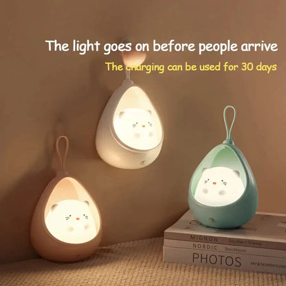 Cute bunny white ceramic teardrop animal night light bedroom decor