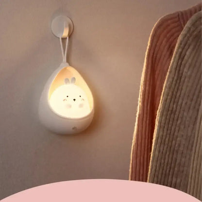 Cute bunny white ceramic teardrop animal night light bedroom decor