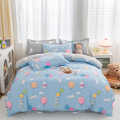 Playful white & black animal pattern bedding set bedroom duvet cover