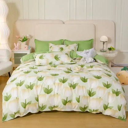 Playful white & black animal pattern bedding set bedroom duvet cover