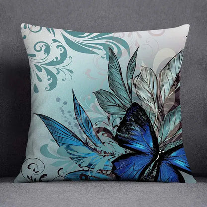 Modern teal & green nature pattern decorative pillowcase living room