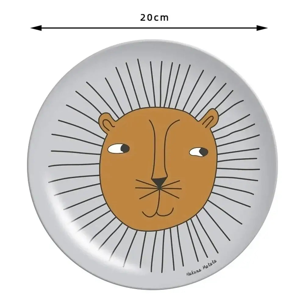 Pastel animal print bamboo fiber childrens dinnerware set dining room