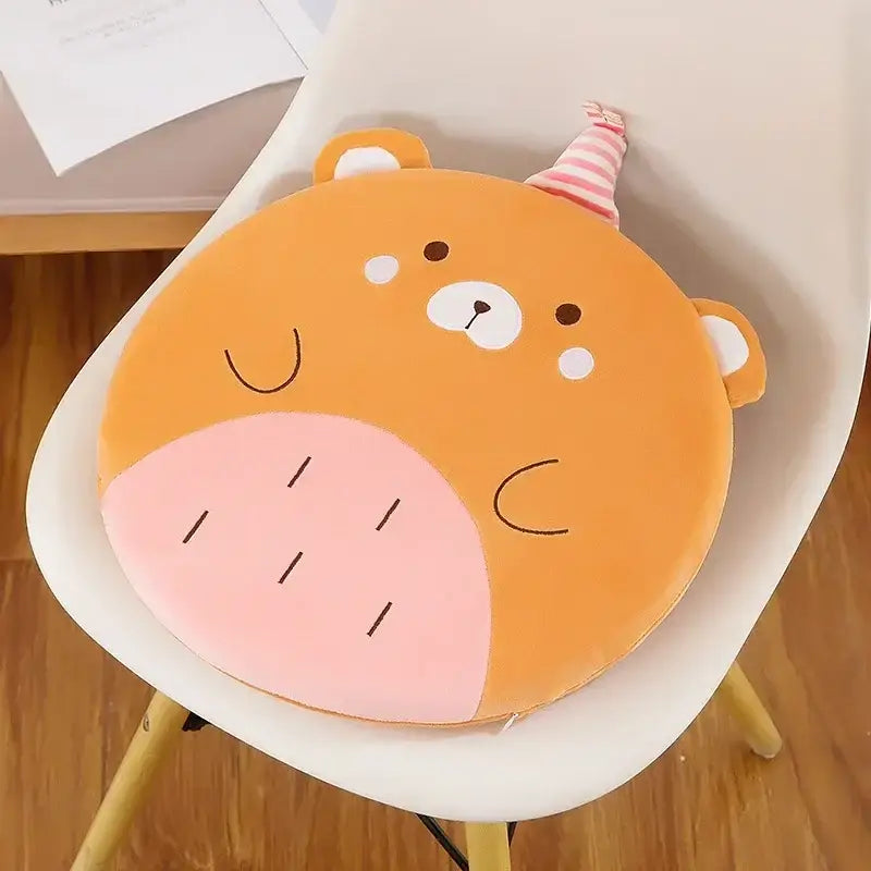Animal print round office chair cushion bedroom memory foam decor