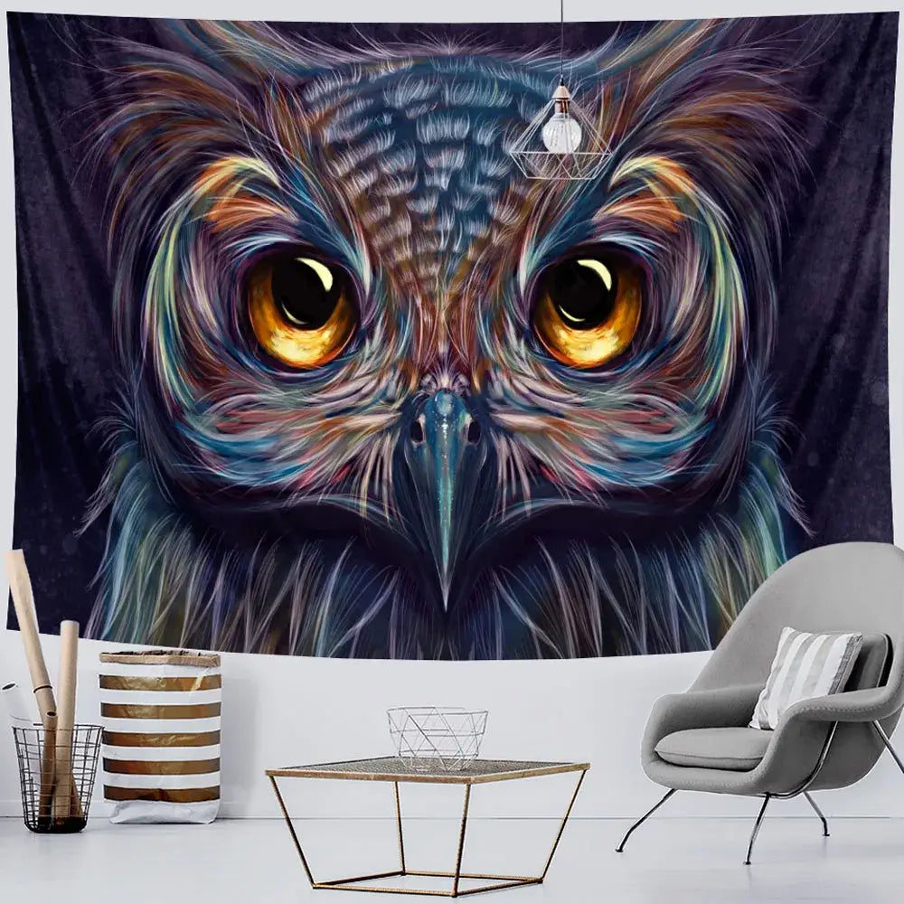 Psychedelic tiger and butterfly animal psychedelic tapestry bedroom