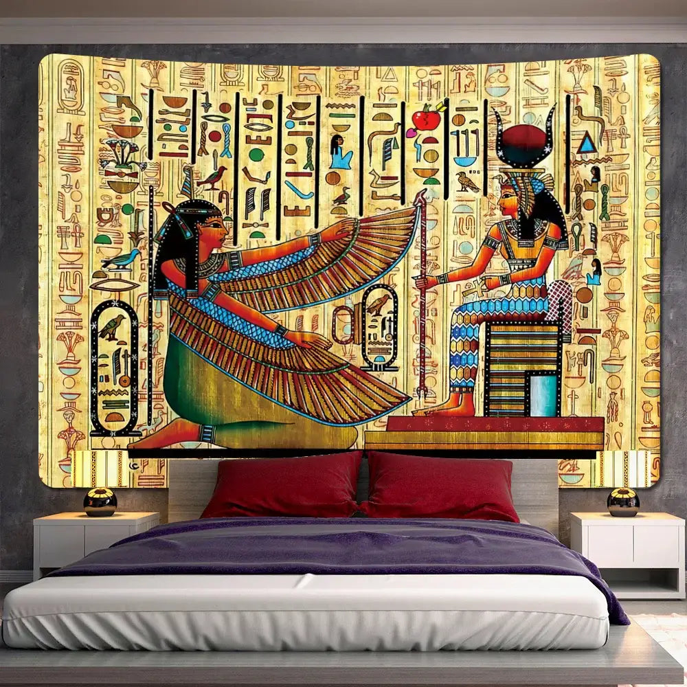 Hippie bohemian home egyptian animal psychedelic tapestry bedroom