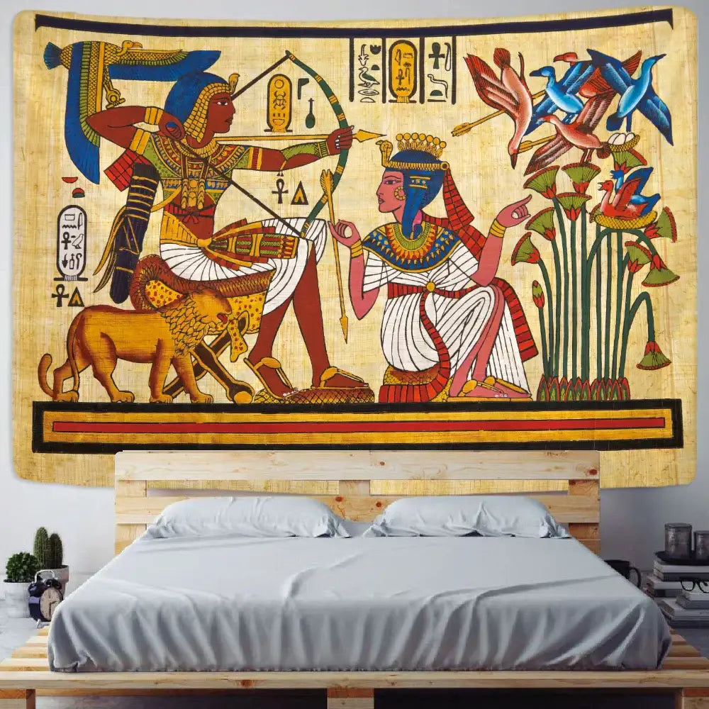 Hippie bohemian home egyptian animal psychedelic tapestry bedroom