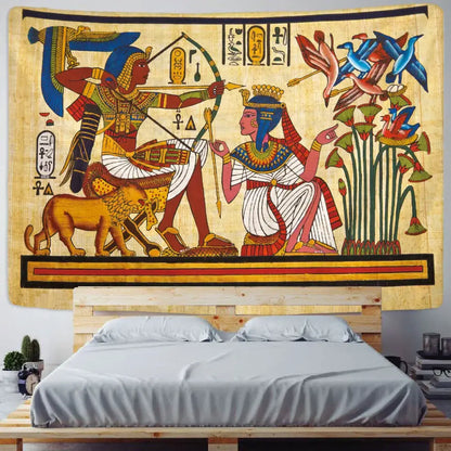 Hippie bohemian home egyptian animal psychedelic tapestry bedroom