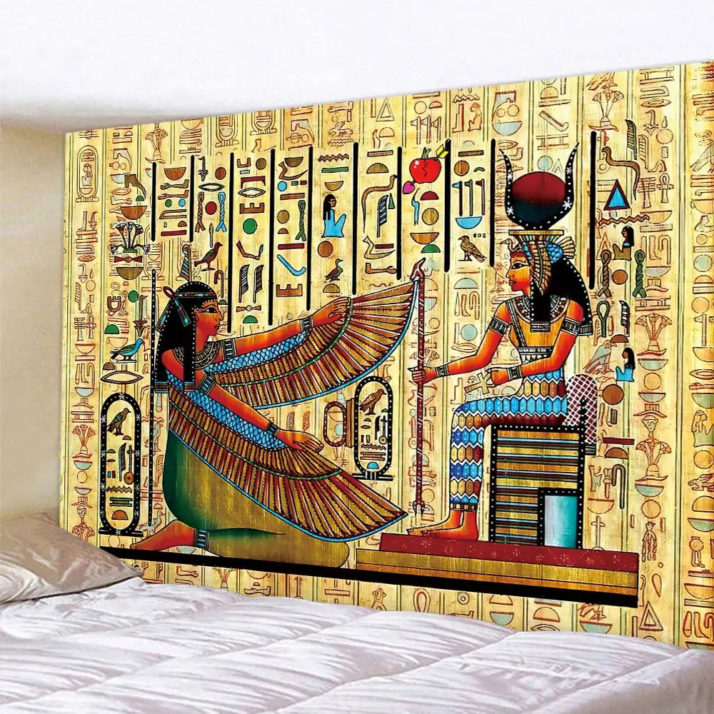 Hippie bohemian home egyptian animal psychedelic tapestry bedroom