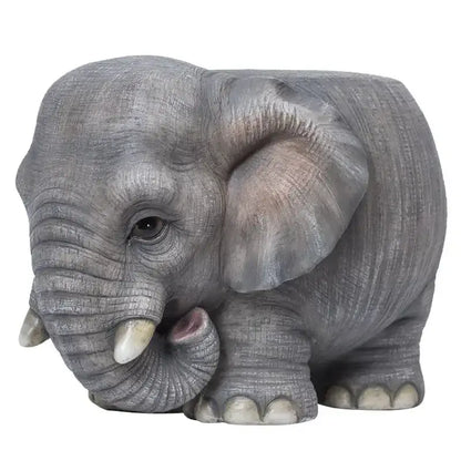 Gray baby elephant resin sculpture footstool seat living room decor
