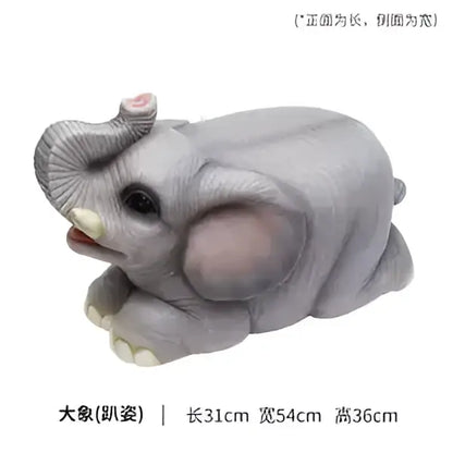 Gray baby elephant resin sculpture footstool seat living room decor
