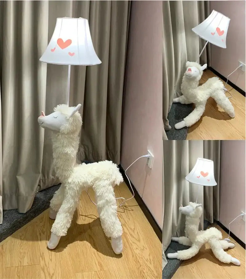 Plush cat animal shape led floor lamp for children bedroom