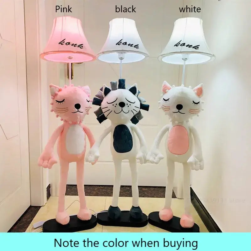 Plush cat animal shape led floor lamp for children bedroom