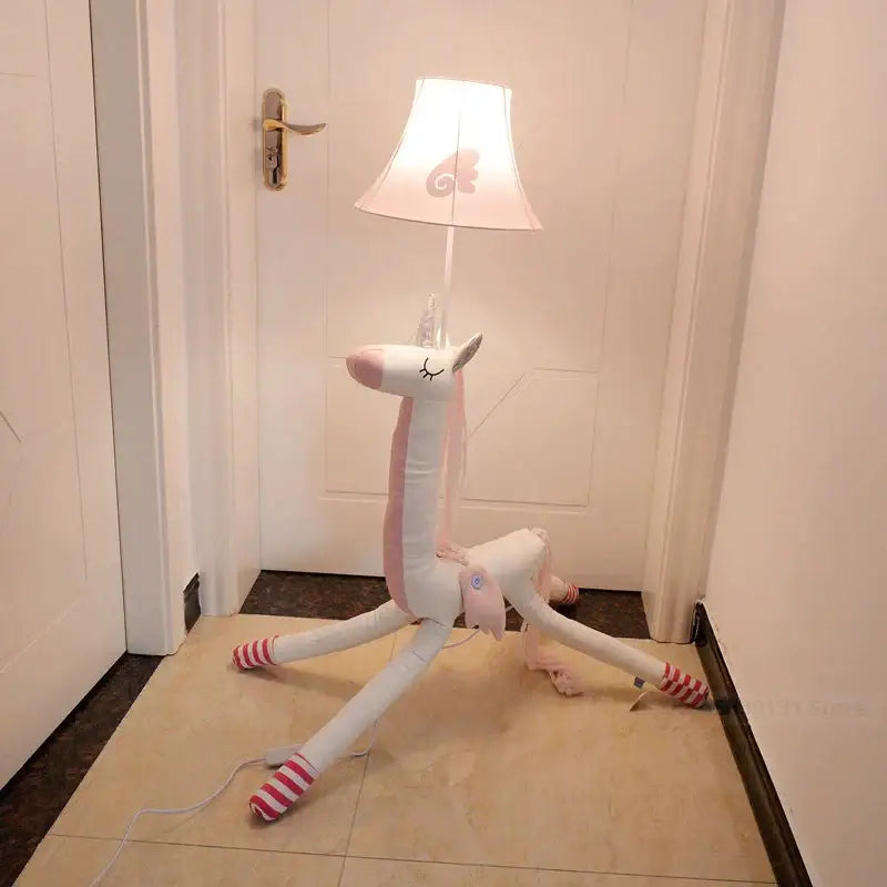 Plush cat animal shape led floor lamp for children bedroom