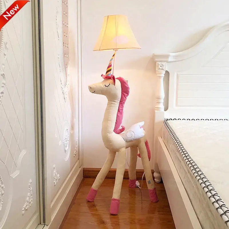 Plush cat animal shape led floor lamp for children bedroom