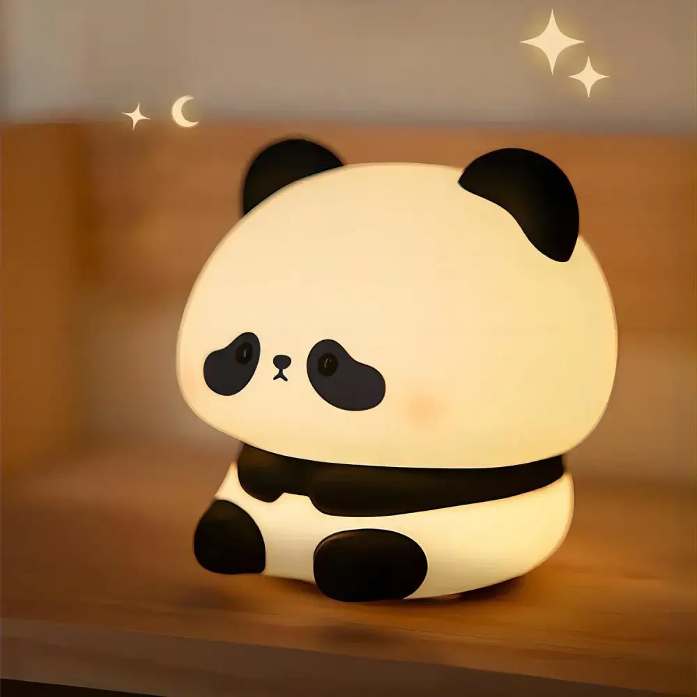 Cute panda silicone night light bedroom animal bedside lamp