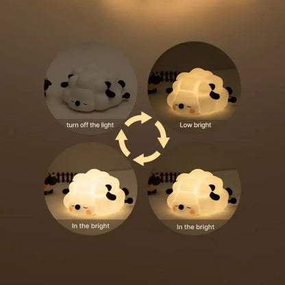 Cute panda silicone night light bedroom animal bedside lamp