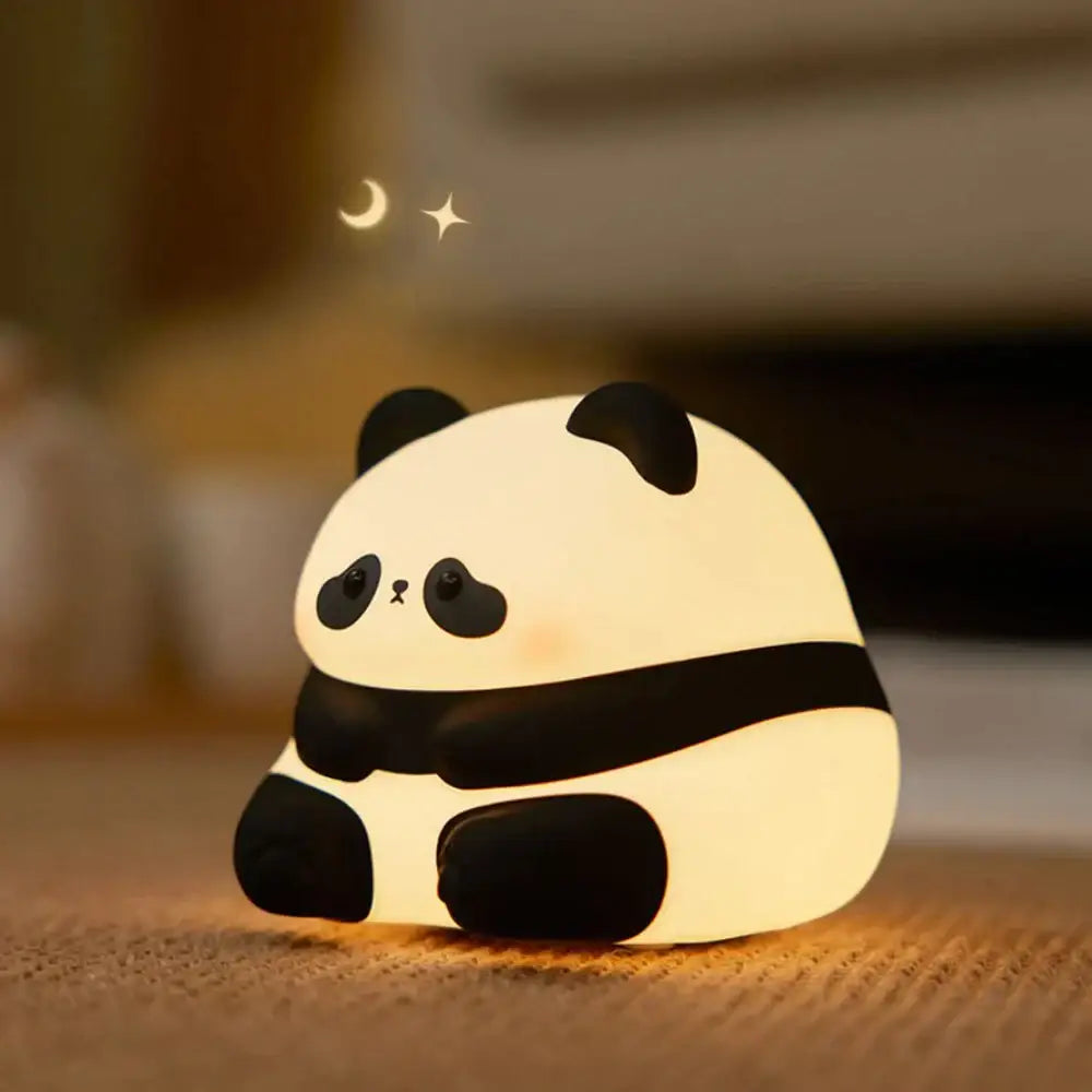 Cute panda silicone night light bedroom animal bedside lamp