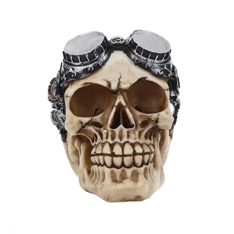 Steampunk cracked animal skull head punk decor for bar or living room