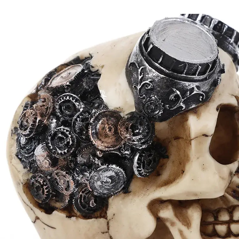 Steampunk cracked animal skull head punk decor for bar or living room