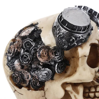 Steampunk cracked animal skull head punk decor for bar or living room