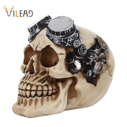 Steampunk cracked animal skull head punk decor for bar or living room