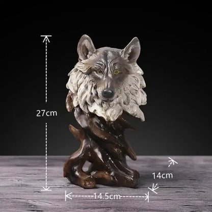 Detailed resin eagle head animal statue living room decor