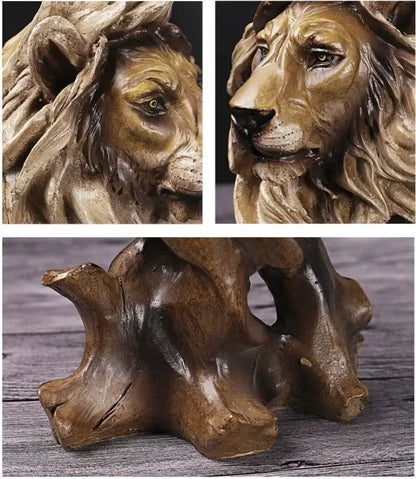 Detailed resin eagle head animal statue living room decor