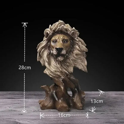 Detailed resin eagle head animal statue living room decor