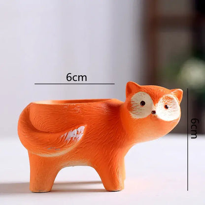 Cute pastel & orange animal vase succulent pot garden planter