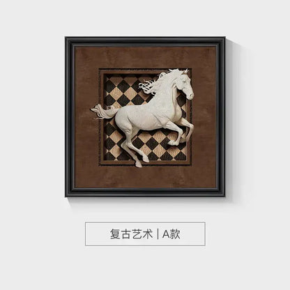 Modern 3d white and black animal wall decor frame set bedroom art
