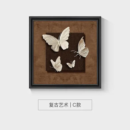 Modern 3d white and black animal wall decor frame set bedroom art