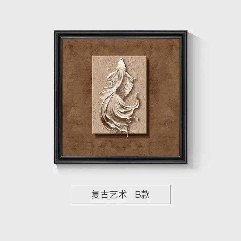 Modern 3d white and black animal wall decor frame set bedroom art