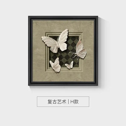 Modern 3d white and black animal wall decor frame set bedroom art