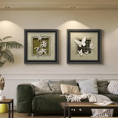 Modern 3d white and black animal wall decor frame set bedroom art
